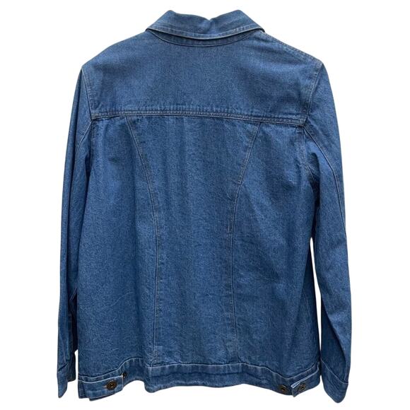 Denim Jacket With Appliqué and Embroidery Women’s Size Large - Picture 10 of 13